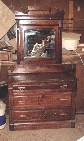 Antique Spoon Carved Eastlake Dresser.JPG