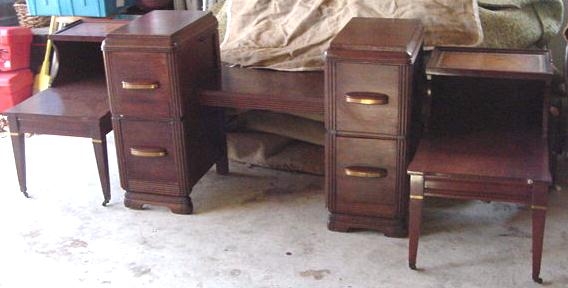 Antique Dresser Has Large Mirror And Pair Duncan Phyfe End Tables.JPG