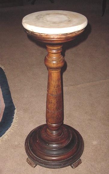 Antique Marble Top Plant Stand.JPG