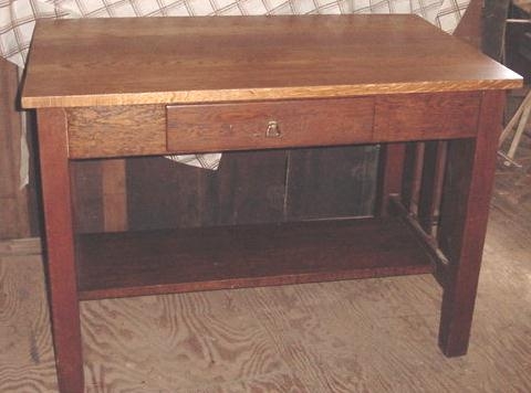 Antique Oak Library Table.JPG