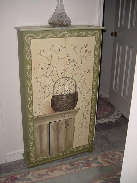 Tole Painted Cabinet.JPG