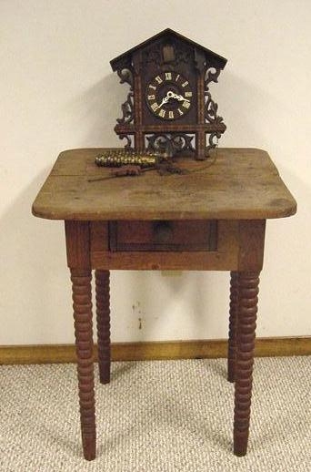 Primitive Table And Coo Coo Clock.JPG